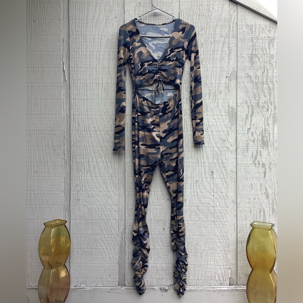 Camouflage Long Sleeve Jumpsuit